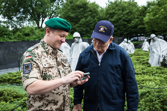 German soldiers took the time to meet the veterans during their visit to D.C.